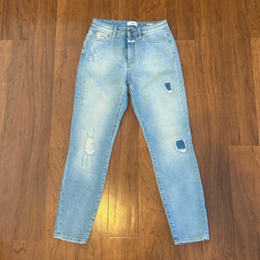 CLOSED Baker High Denim Distressed Jeans Light Wash Anthropology Italy Sz‎ 26